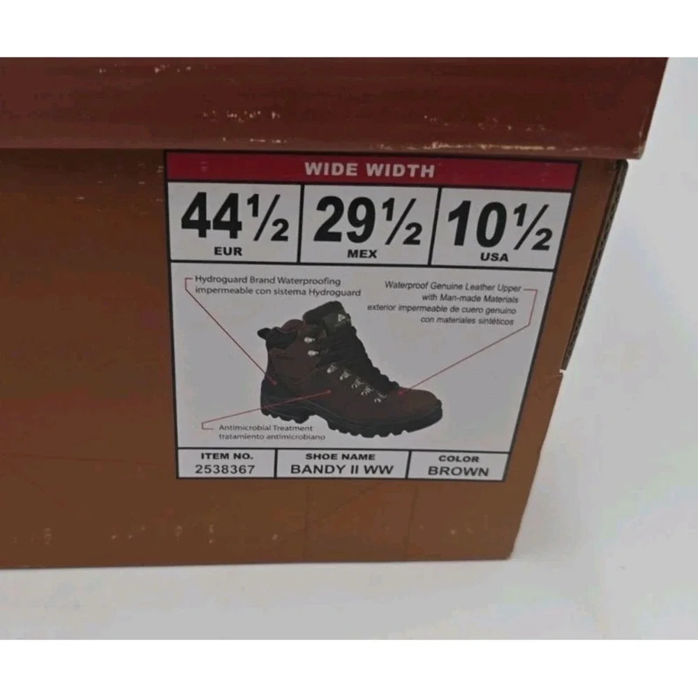 Mens Brown Leather Sneakers 10.5 W Ozark Trail Hiking Shoes NEW